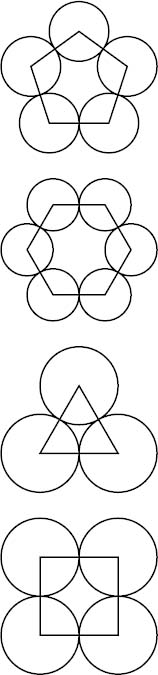 Figure 83: Four primal yantra shapes, based on mathematical equations from the Sanskrit treatise on mathematics, the Ganita Kaumudi (1356)