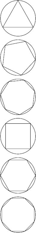 Figure 84: Archetypal shapes based on the division of a circle.