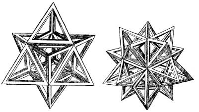Figure 29: Star-Polyhedra after Leonardo. (Ghyka, Geometry, NY, 1946)