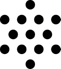 Figure 24: 12-around-1 vector equilibrium configuration of closest-packed spheres