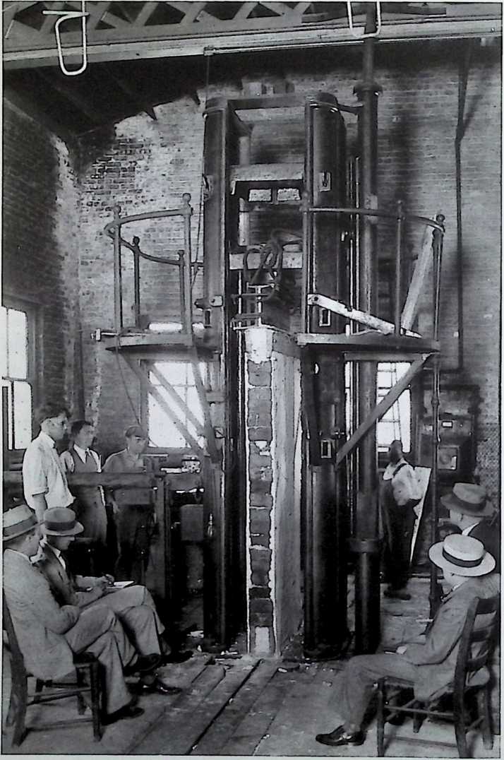 Figure 10: Stockade Building System, Inc., test of stockade wall at the Massachusetts Institute of Technology, 1924.