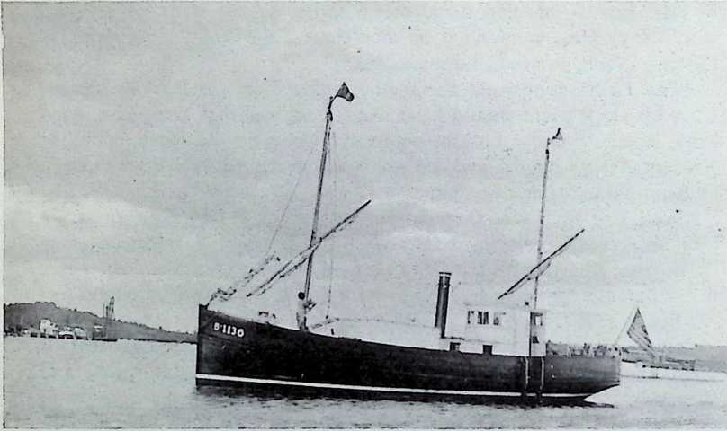 Figure 13: The auxiliary lugger Lady Anne lying at Wiscasset, Maine.