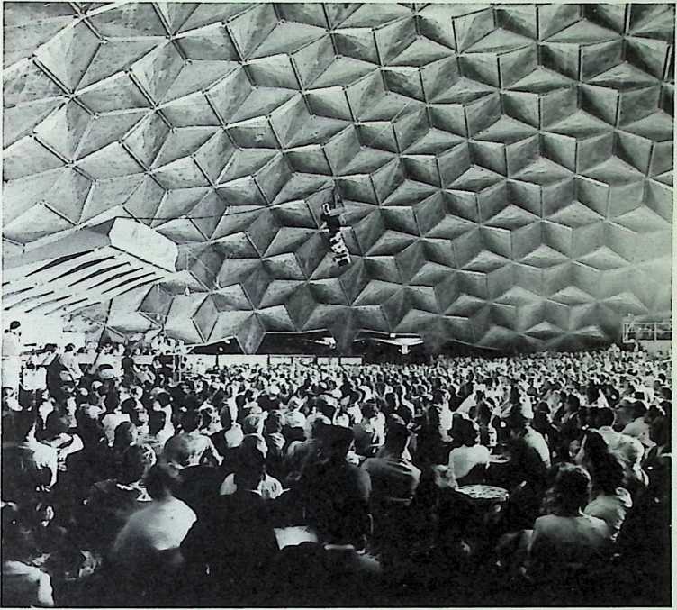 Figure 25: Concert audience seated in first Kaiser Dome in Honolulu twenty-three hours after its disassembled components arrived in Hawaii.