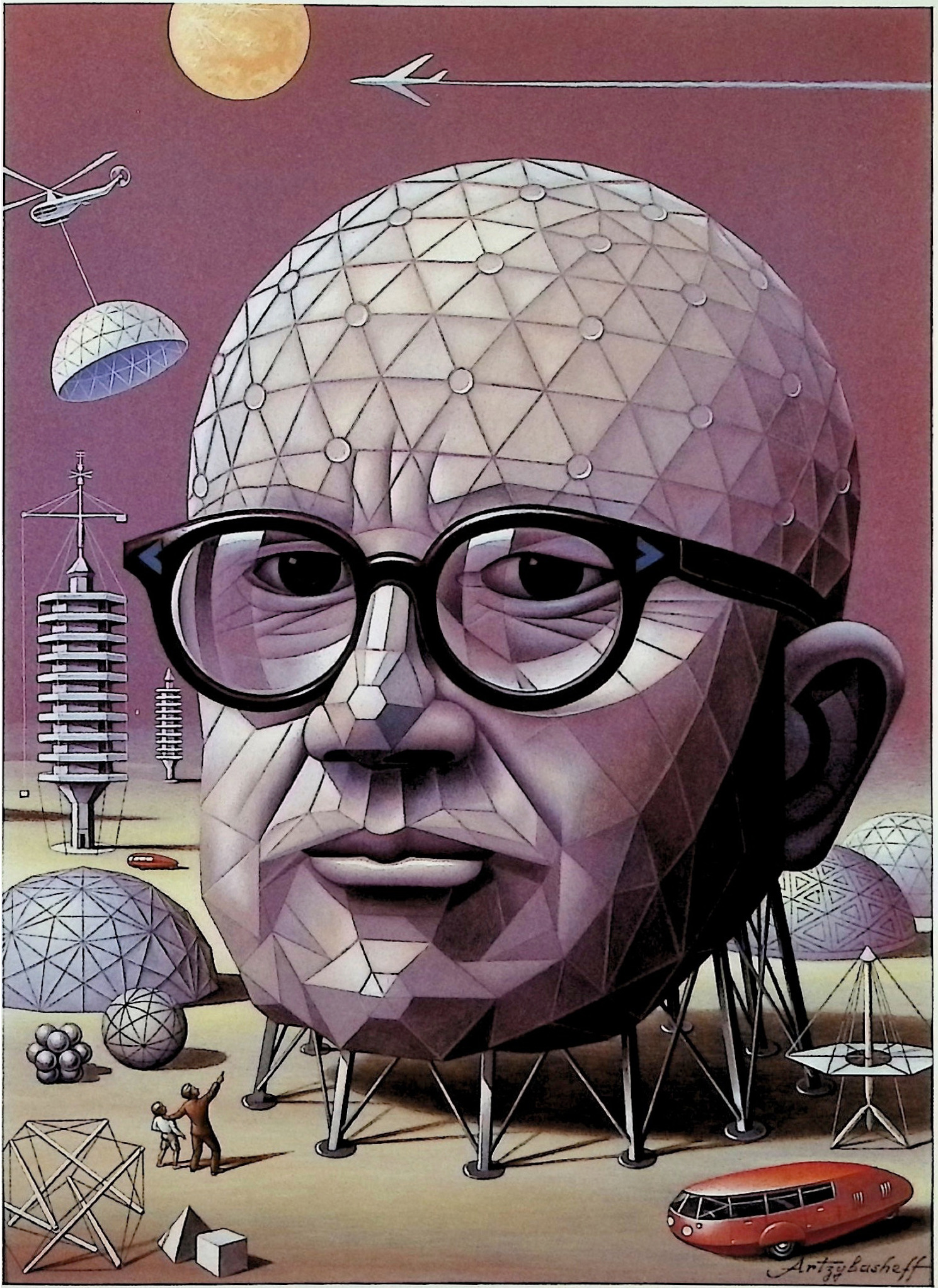 Figure 1: BORIS ARTZYBASHEFF (1899–1965) R. Buckminster Fuller, 1963 Tempera on board 2 1 1/2 x 17 in. (54.6 x 43.2 cm)