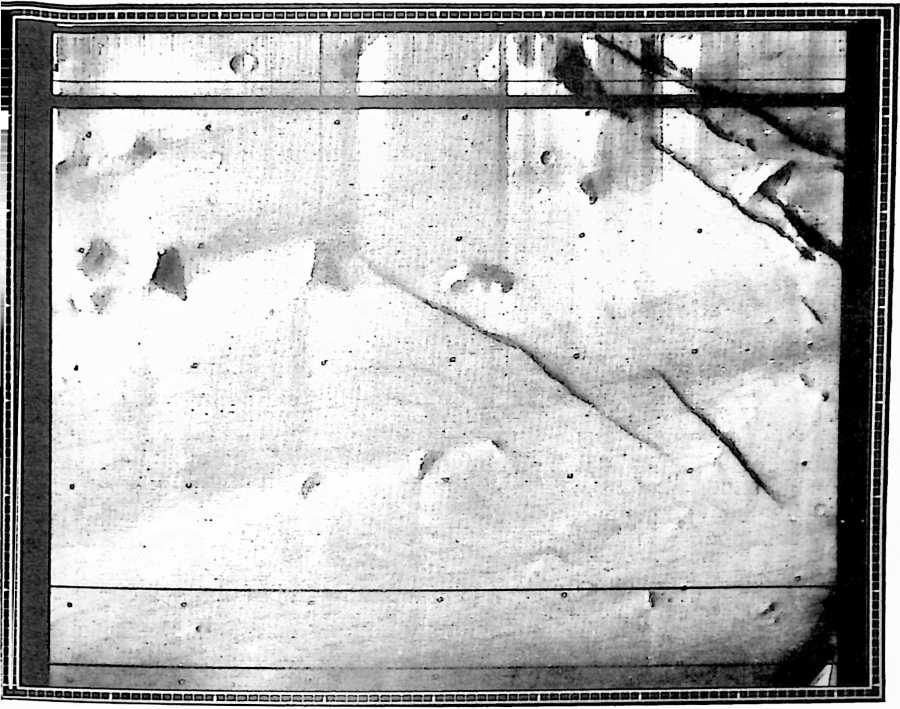 Figure 31: Fig. 986.052 Robot Camera Photograph of Tetrahedra on Mars: On their correct but awkward description of these gigantic polyhedra as “three-sided pyramids” the NASA scientists revealed their unfamiliarity with tetrahedra.